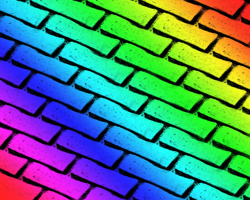 Rainbow-colored Bricks — Red