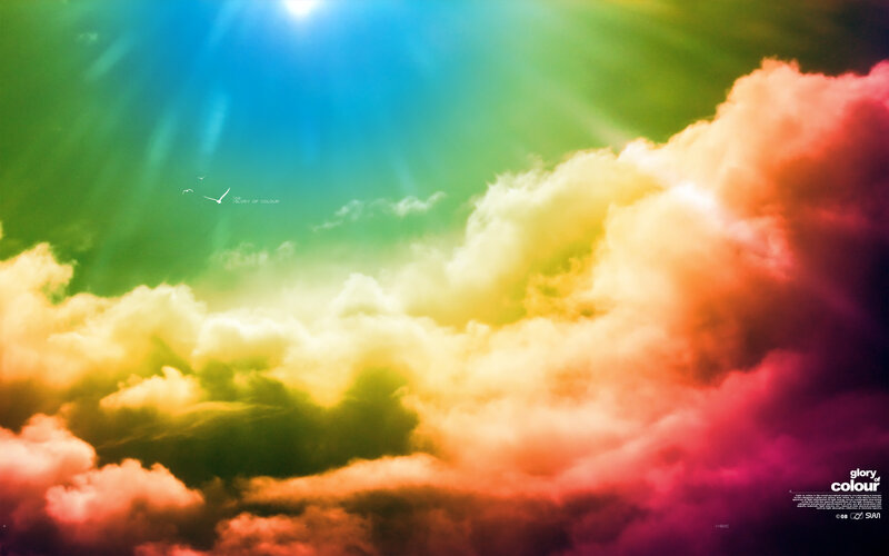 Rainbow-colored Clouds — Green, Dramatic, Afternoon