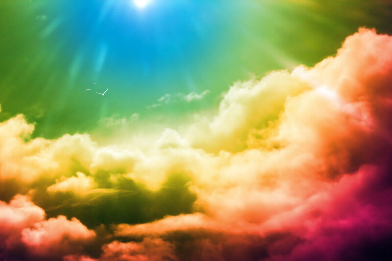 Rainbow-colored Clouds — Green, Dramatic, Sunset