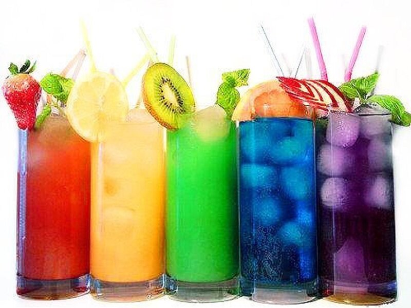Rainbow-colored Drinks