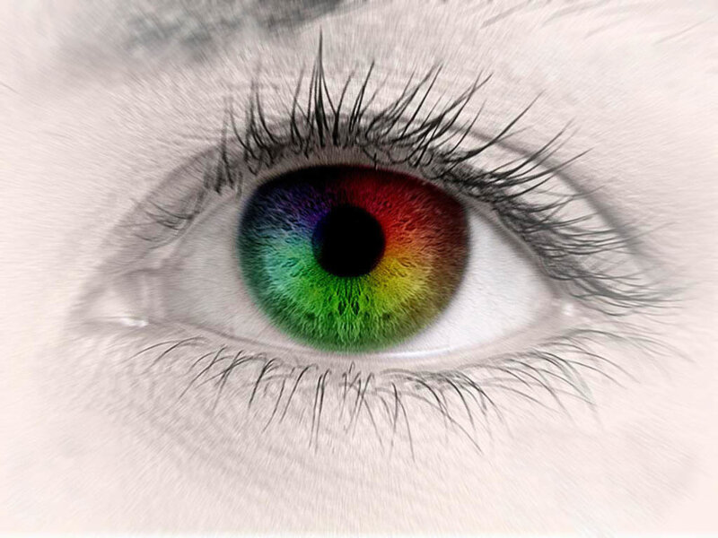 rainbow-colored eye