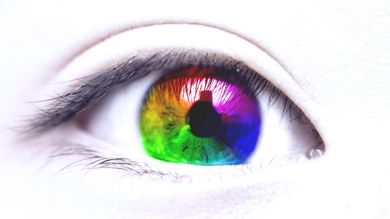 Rainbow-colored Eye — White