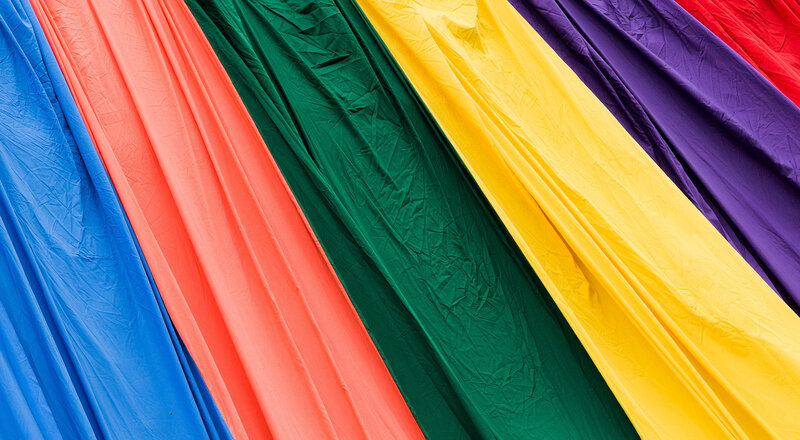Rainbow-colored Fabric — Blue