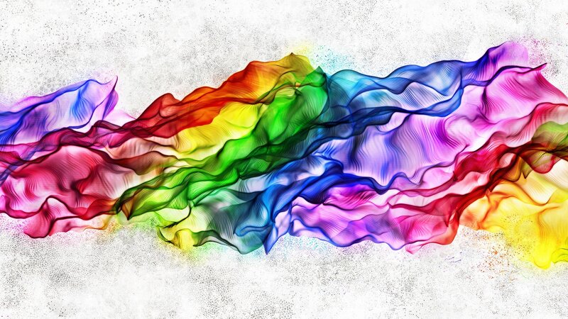 Rainbow-colored Fabric Waves