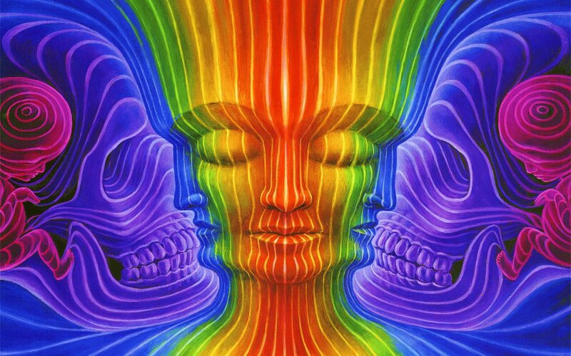 Rainbow-colored Face — Blue, Psychedelic