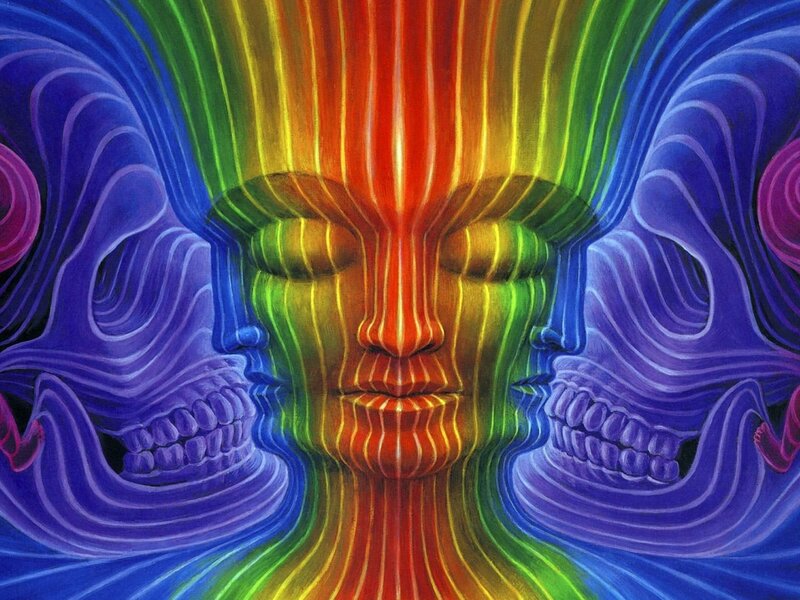 Rainbow-colored Face