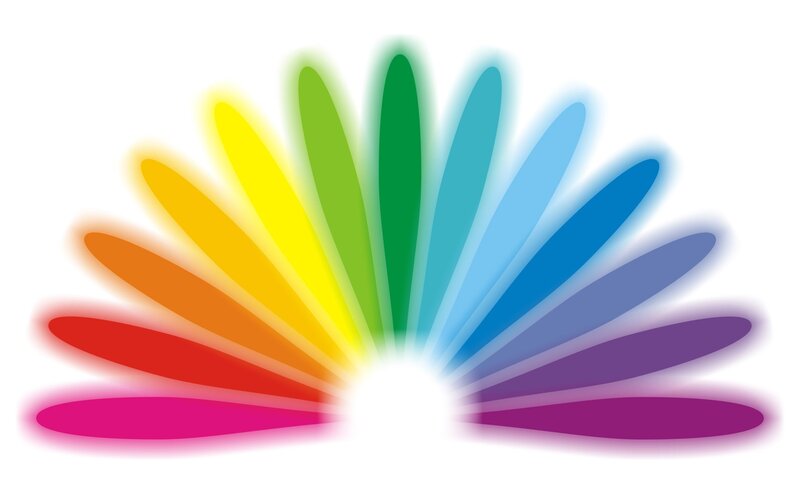 Rainbow-colored Fan Shape