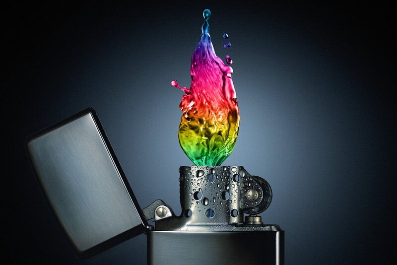 Rainbow-colored Flame