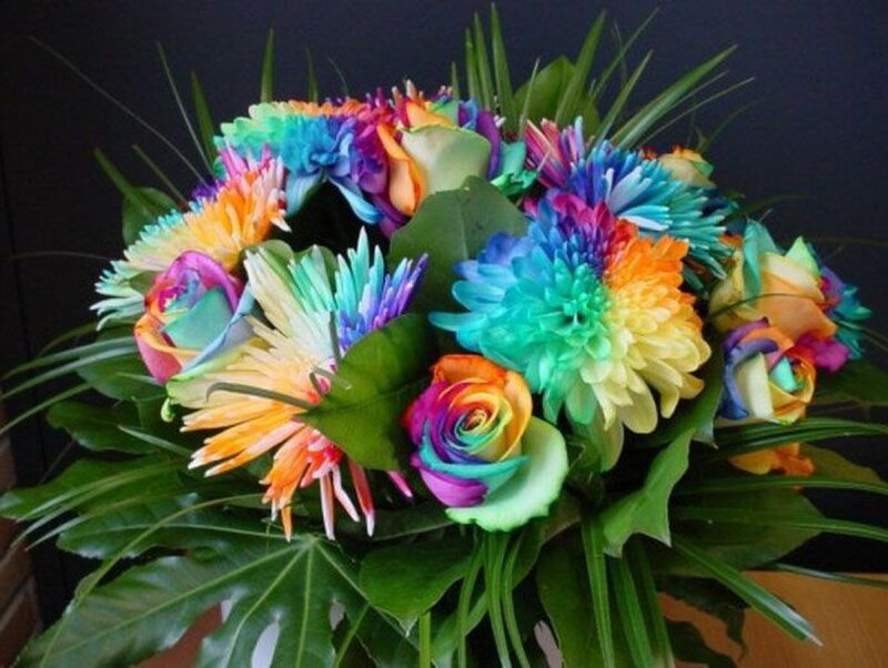Rainbow-colored Flower Bouquet — Rainbow
