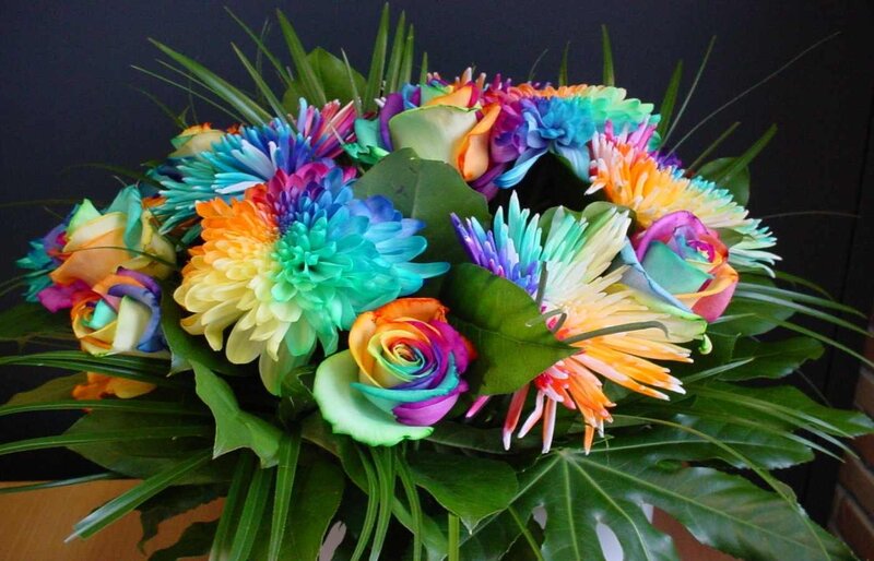 Rainbow-colored Flower Bouquet