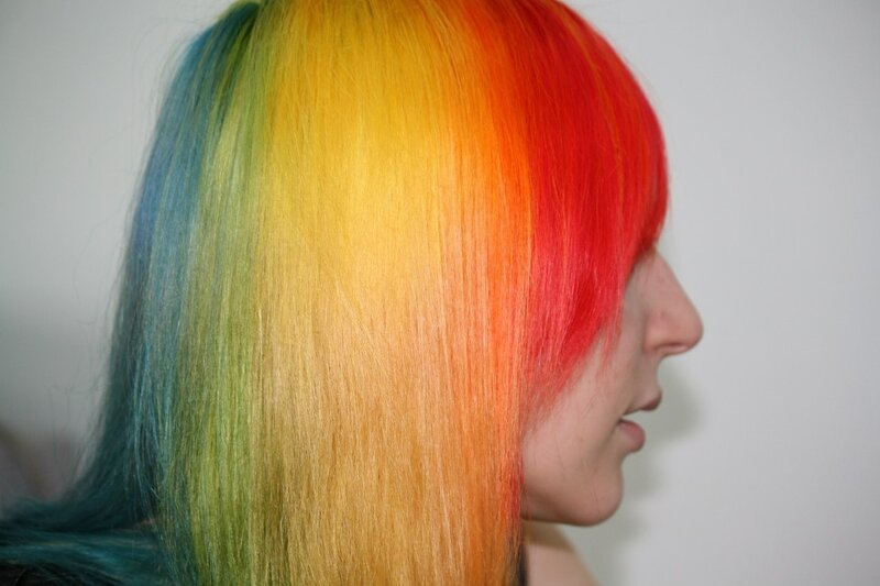 rainbow colored hair