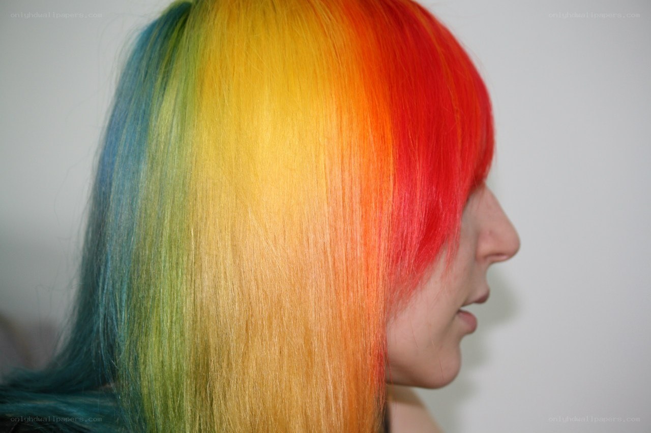 rainbow colored hair