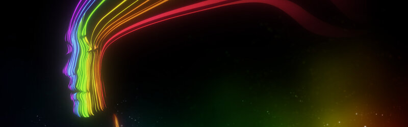 Rainbow-colored Head Silhouette