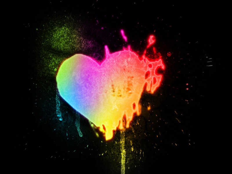 Rainbow-colored Heart — Red