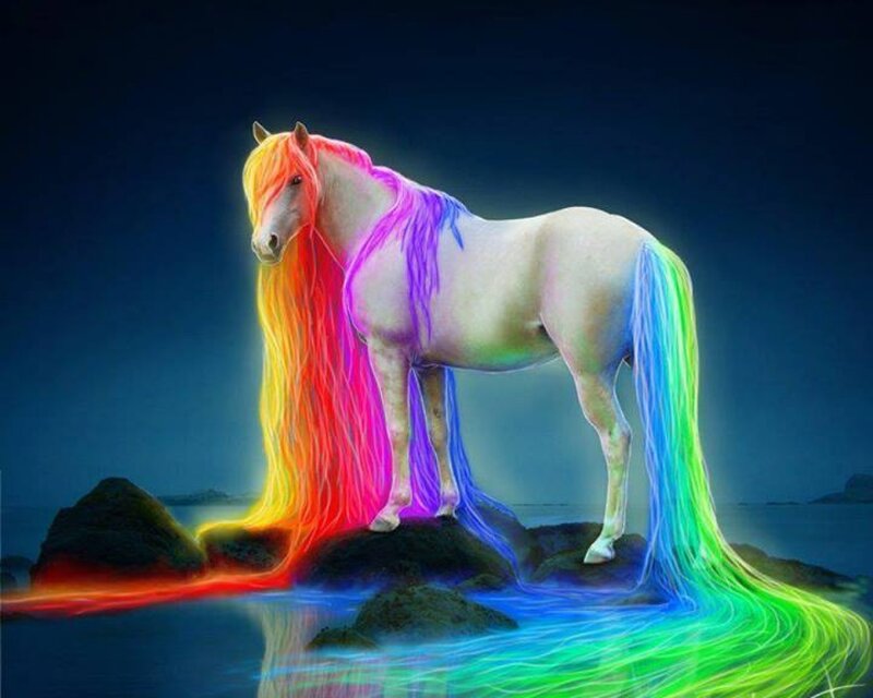 Rainbow-colored Horse