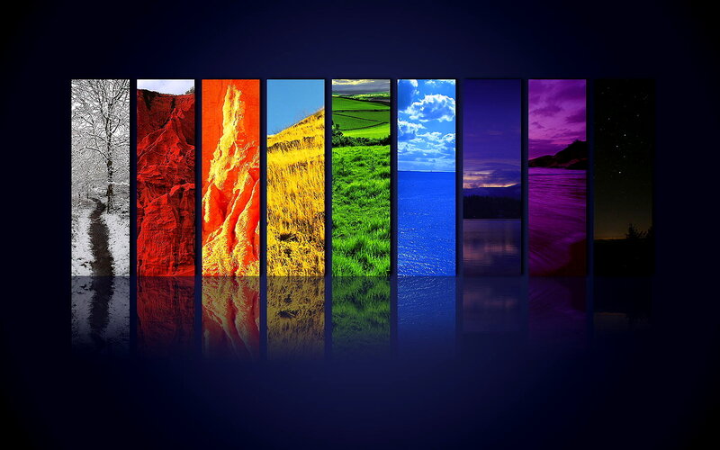 Rainbow-colored Landscape Panels