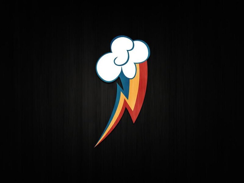 Rainbow-colored Lightning Bolt — Black, Dramatic