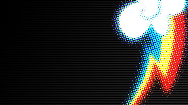 Rainbow-colored Lightning Bolt — Black, Vibrant