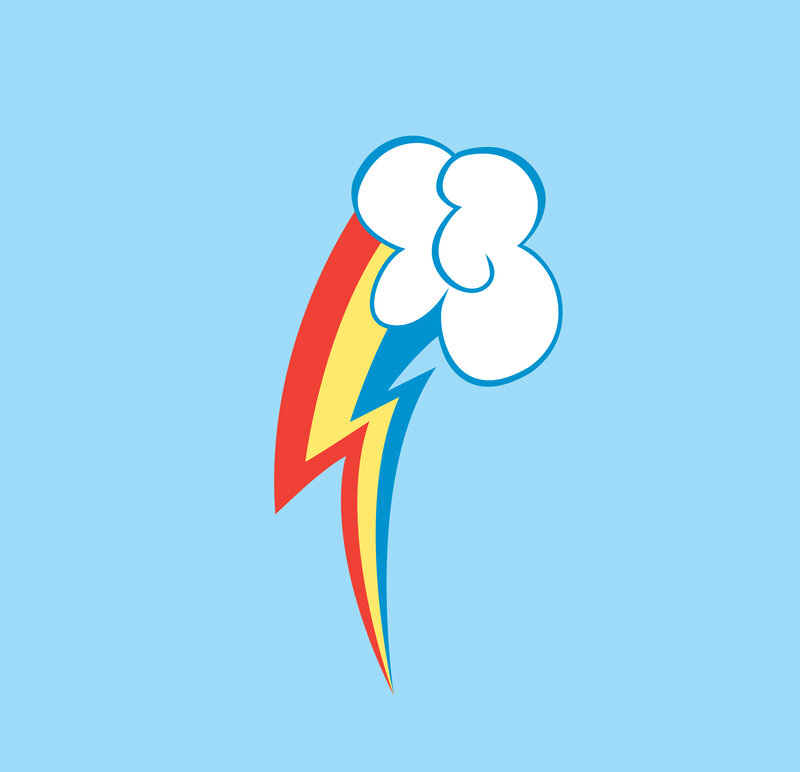 Rainbow-colored Lightning Bolt — Blue