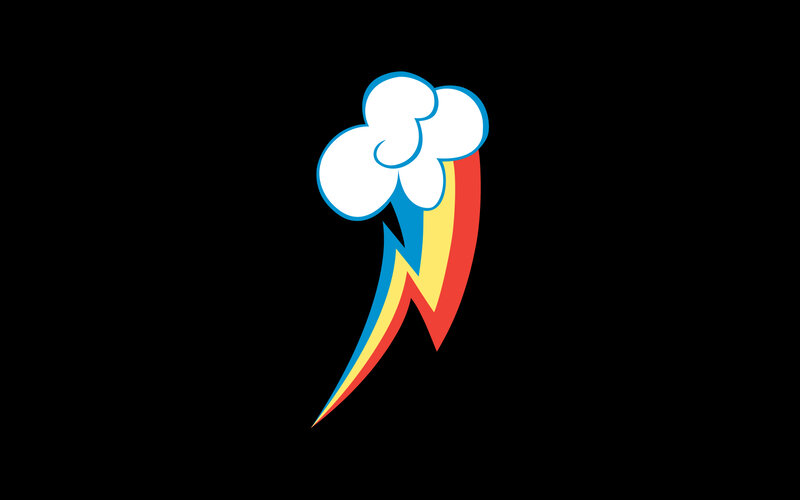 Rainbow-colored Lightning Bolt — White