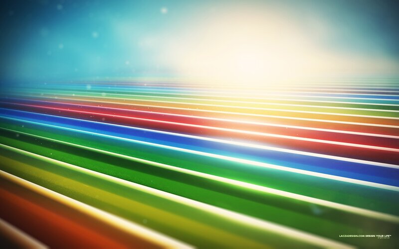 Rainbow-colored Lines — Blue, Serene