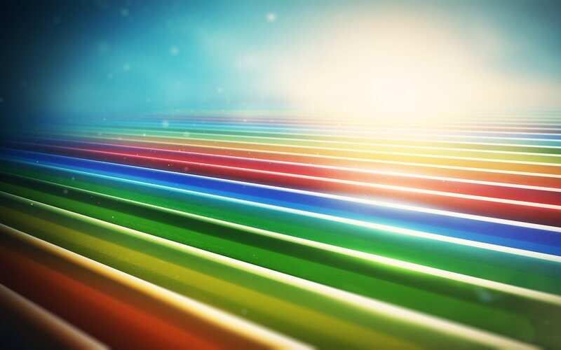 Rainbow-colored Lines