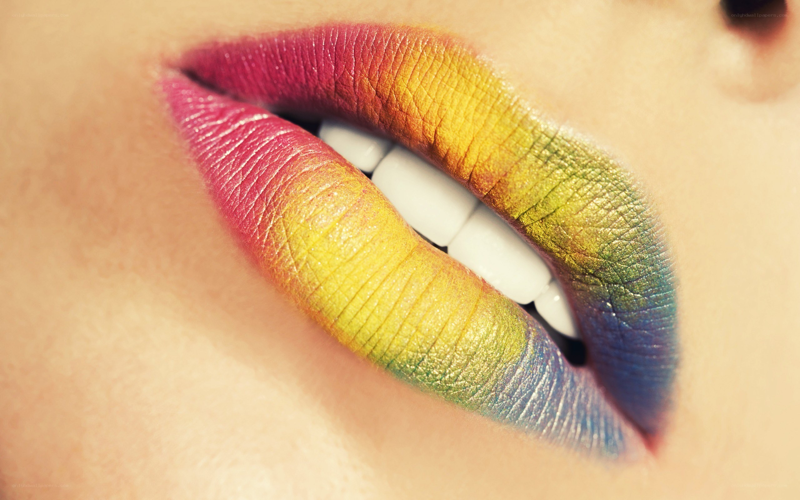 rainbow-colored lips
