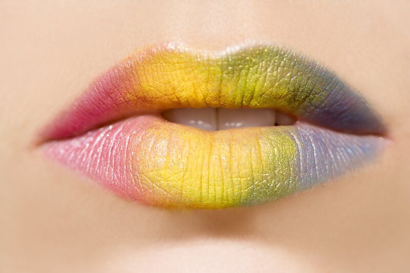 rainbow-colored lips