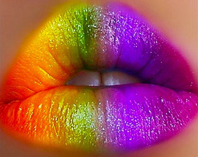 Rainbow-colored Lips — Purple
