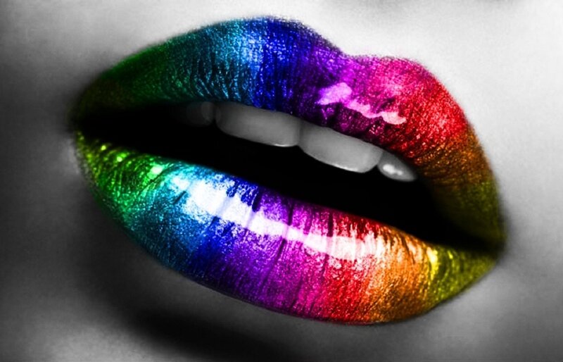 Rainbow-colored Lips — Red