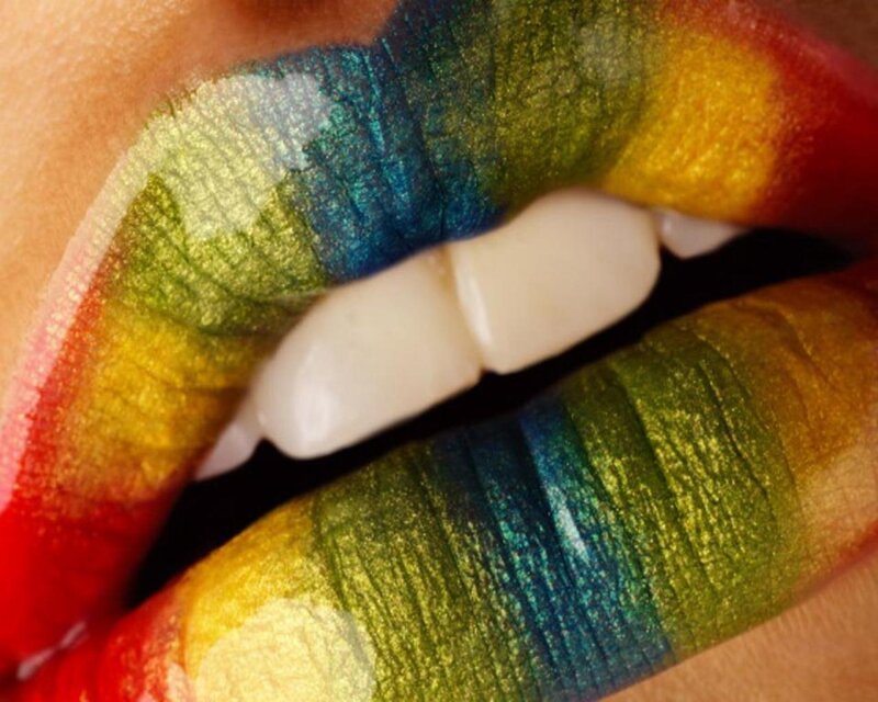 Rainbow-colored Lips — Red, Vibrant
