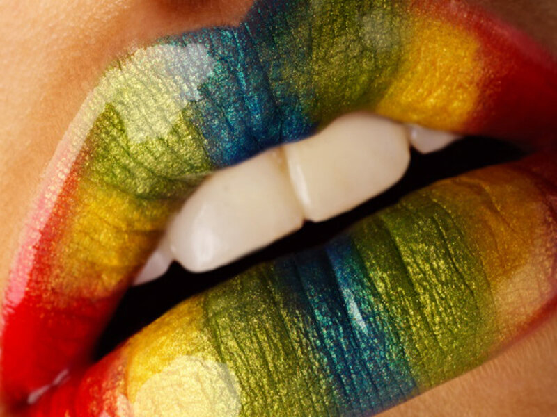rainbow-colored lips