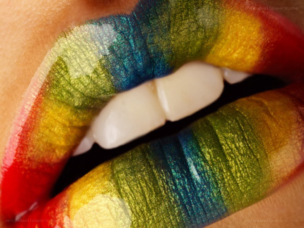 rainbow-colored lips