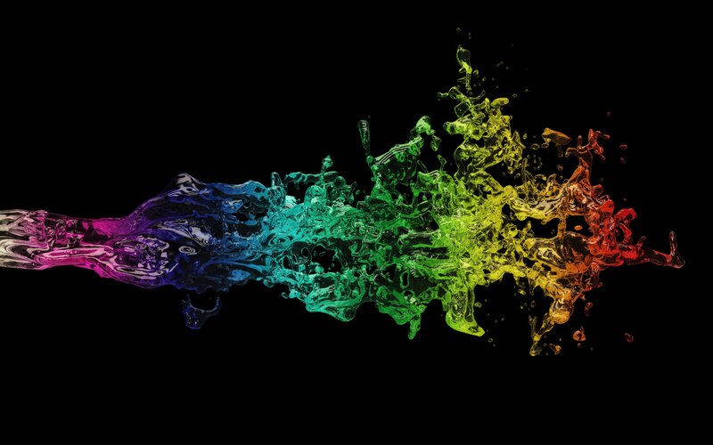 Rainbow-colored Liquid Splash