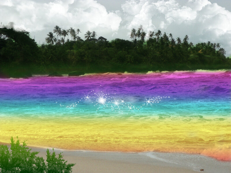 Rainbow-colored Ocean Waves