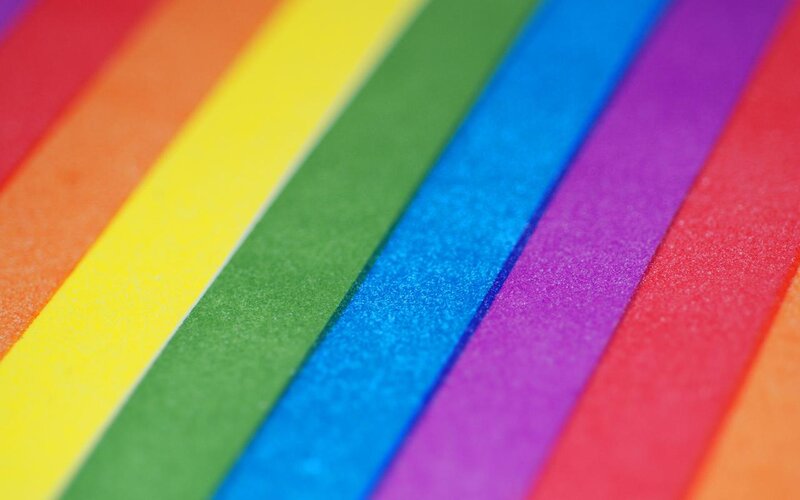 rainbow colored paper strips