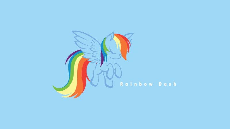 Rainbow-colored Pegasus — Blue, Calm, Vector Art