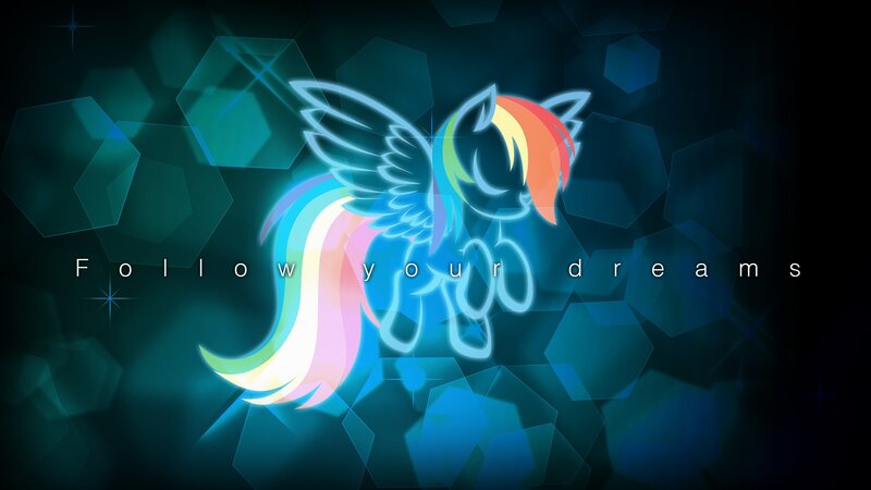 Rainbow-colored Pegasus — Blue, Dreamy, Night