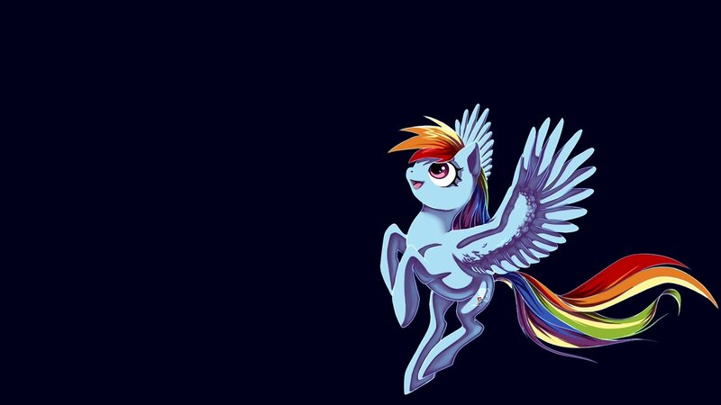 Rainbow-colored Pegasus — Blue, Dynamic, Night