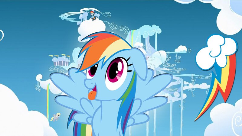 Rainbow-colored Pegasus — Blue, Playful, Afternoon