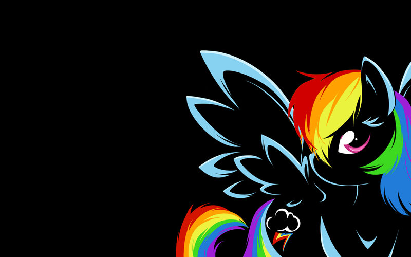 Rainbow-colored Pony — Black, Dramatic