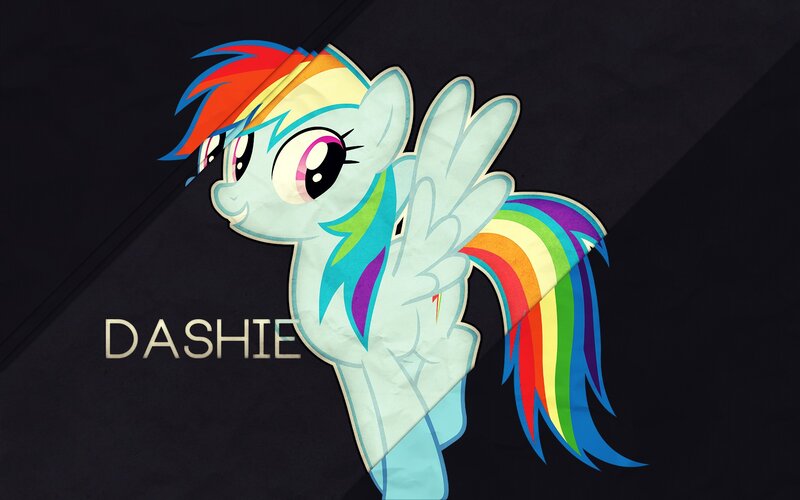 Rainbow-colored Pony — Black, Playful