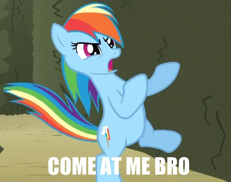 Rainbow-colored Pony — Blue, Aggressive