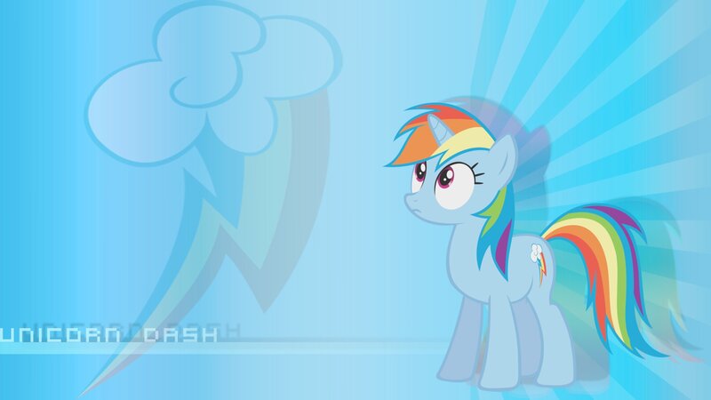 Rainbow-colored Pony — Blue, Bright, Cheerful