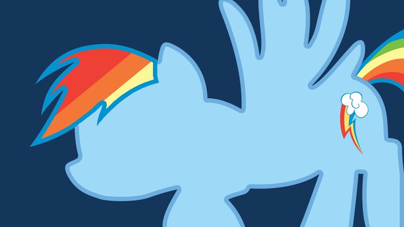 Rainbow-colored Pony — Blue, Calm, Digital Art, Rainbow Mane, Cloud Cutie Mark
