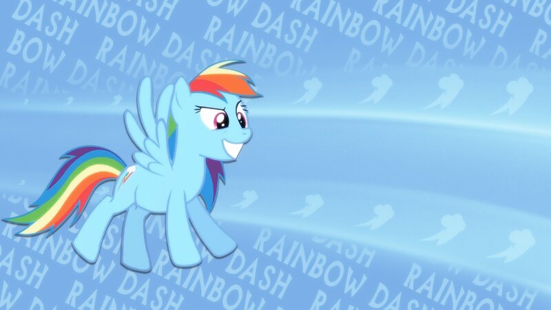 Rainbow-colored Pony — Blue, Cheerful