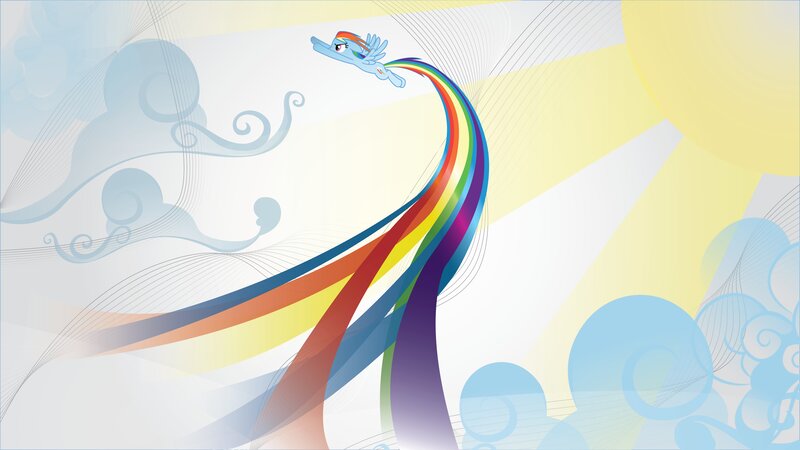 Rainbow-colored Pony — Blue, Dynamic, Afternoon