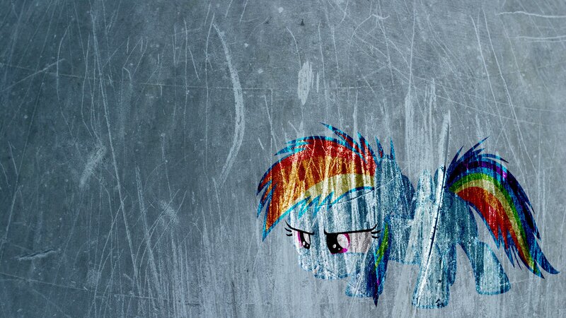 Rainbow-colored Pony — Blue, Gritty
