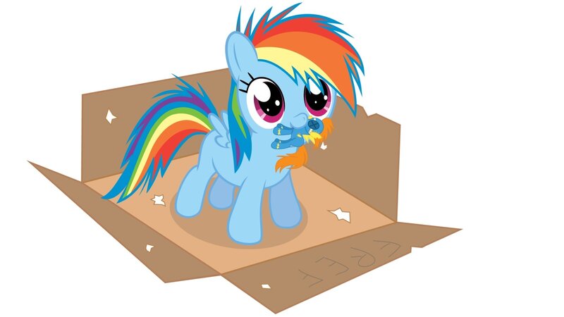 Rainbow-colored Pony — Blue, Playful, Digital Art, Box, Toy