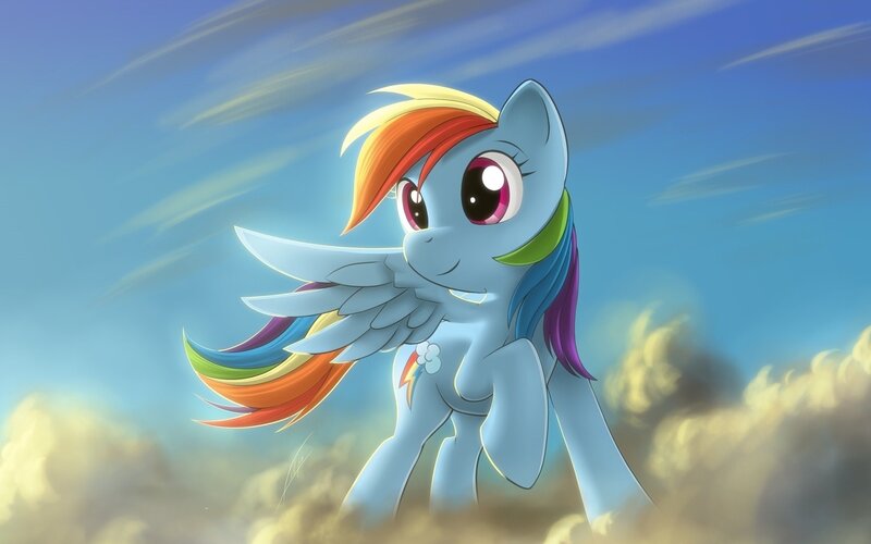 Rainbow-colored Pony — Blue, Serene, Afternoon